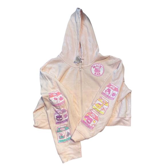 Hot Topic Milk Bar Powder Pink Cropped Hello KItty Sweatshirt Screen Print 2X - Picture 5 of 6